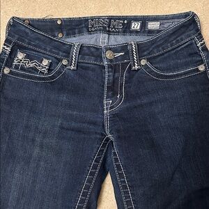Vintage Miss Me easy straight jeans SZ 27x30 missing 1 back pocket button cover